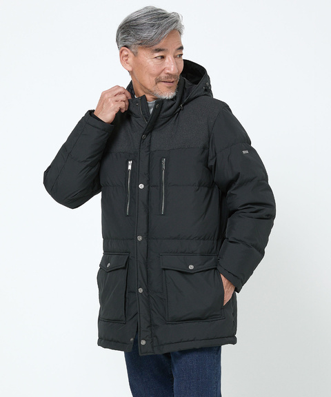 メンズ フード付き 切り替え ダウンコート通販 [1604-58403