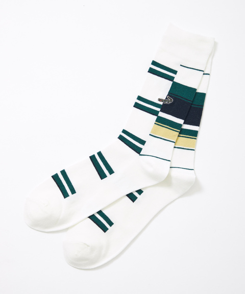 メンズ 切替ボーダー ソックス通販 [1607-41703] - クロコダイル