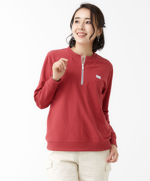 レディース 裏毛 ハーフジップ カットソー通販 [2002-51211