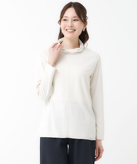 ホワイトカットソー　まとめ売り レディース シアーメロー ハイネック カットソー【UVカット】【吸汗速