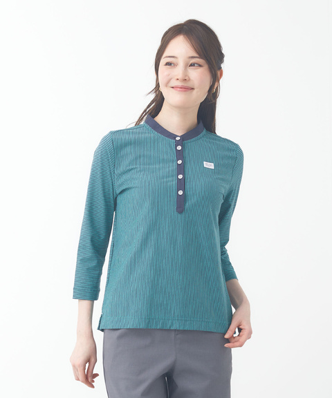 丸首長袖 抜染 メッセージPT ルコックスポルティフ le coq sportif 汗染み軽減フレンチスリーブ