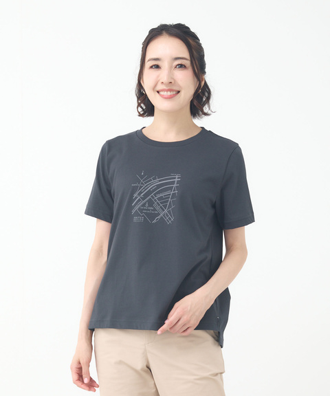 レディース マップ柄 サイドスリット Tシャツ【吸汗速乾】通販 [2002