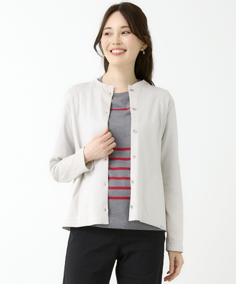 レディース 天竺 クルーネック カーディガン通販 [2002-54204
