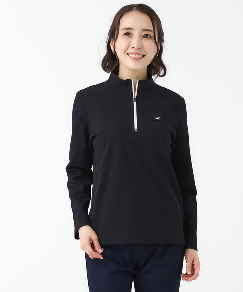 レディース ワッフル ハーフジップ プルオーバー カットソー通販 [2002