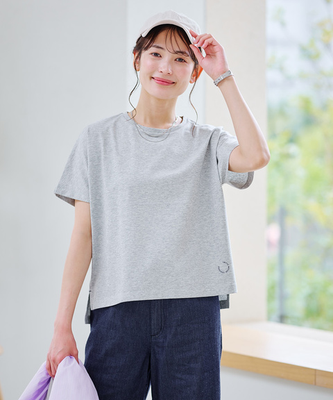 レディース プレーティング天竺 ドルマンスリーブ Tシャツ【接触冷感