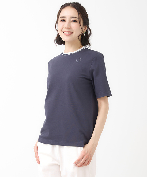 レディース 襟ライン クルーネック Tシャツ通販 [2002-63216