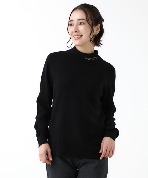 【美品❗️】stone  リブ　ニットセーター　ブラック　L レディース ハイネック リブデザイン ニット通販 [2003-58303