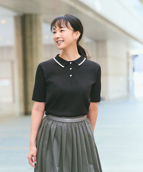 レディース 襟パイピング ニット ポロシャツ【ZERO POLO SHIRT】通販