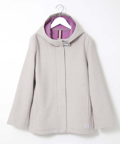 レディース ウールブレンド フーデッド コート通販 [2004-45407