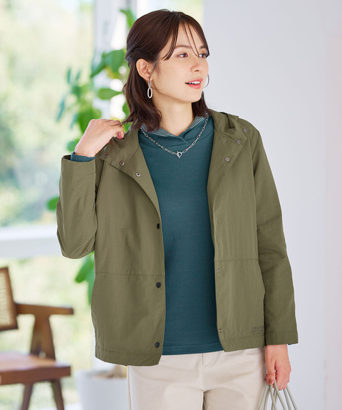 【新品/未使用】Cachette フード付き　デザインコート　日本製生地使用 新品/未使用】Cachette フード付き デザインコート 日本製生地使用