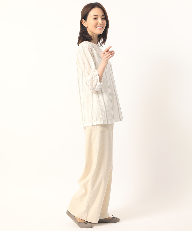 ストライプシフォンブラウス