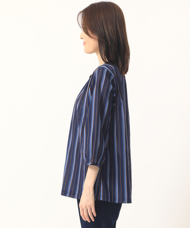 ストライプシフォンブラウス