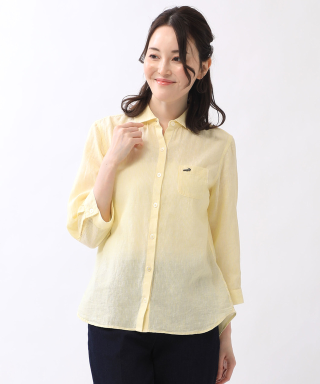 リネンブレンド シャンブレー シャツ