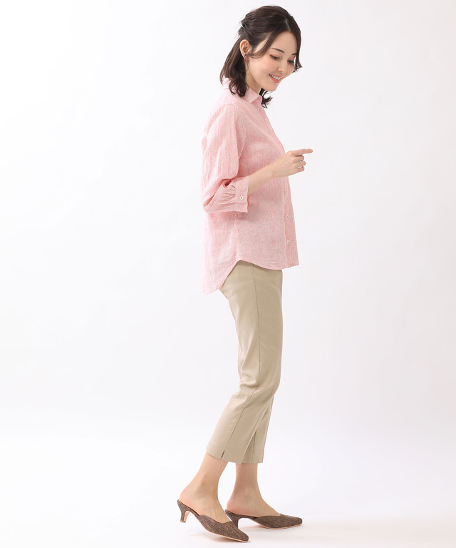 リネンブレンド シャンブレー シャツ