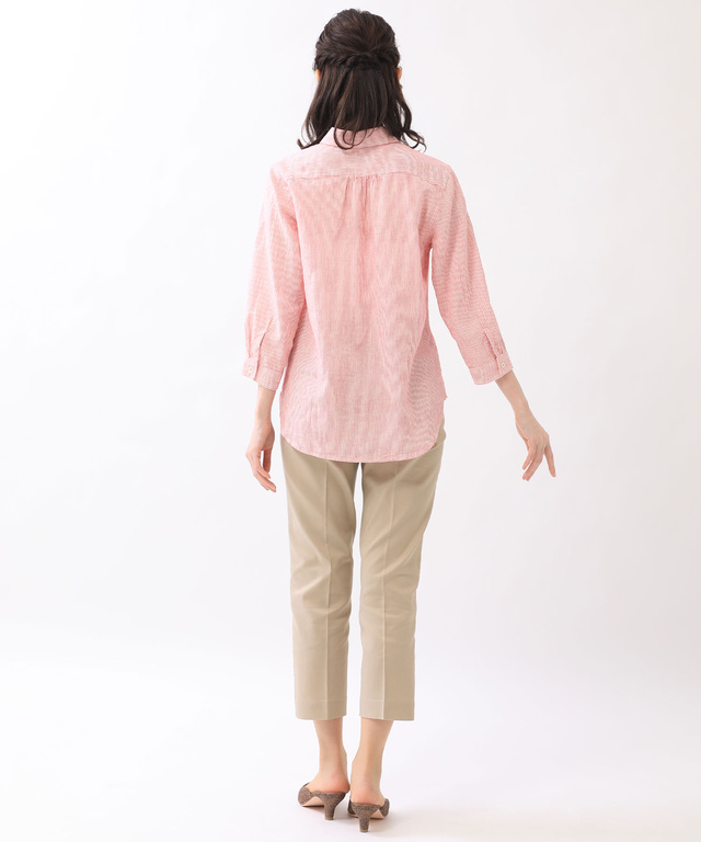 リネンブレンド シャンブレー シャツ