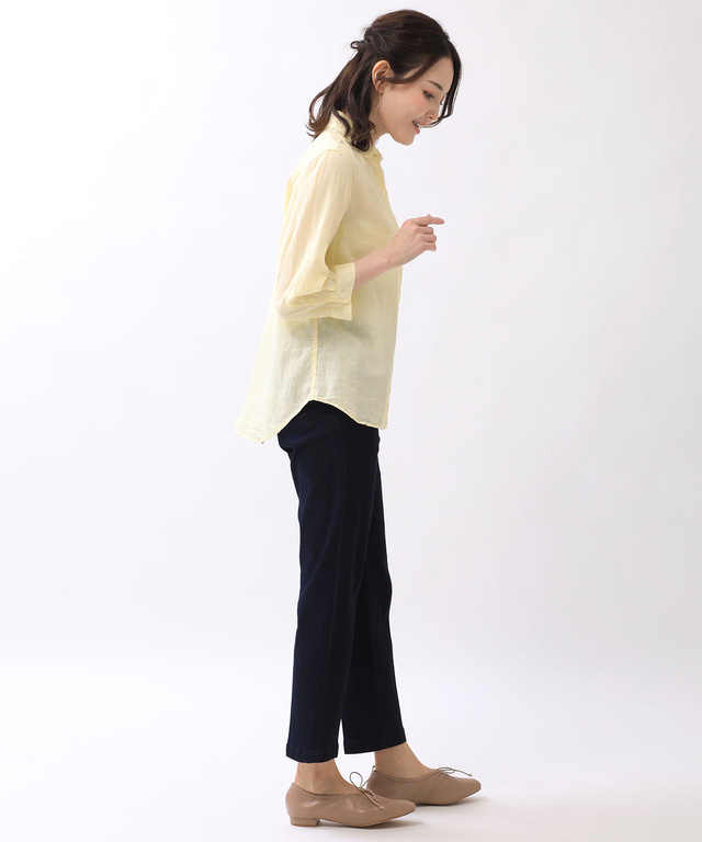 リネンブレンド シャンブレー シャツ