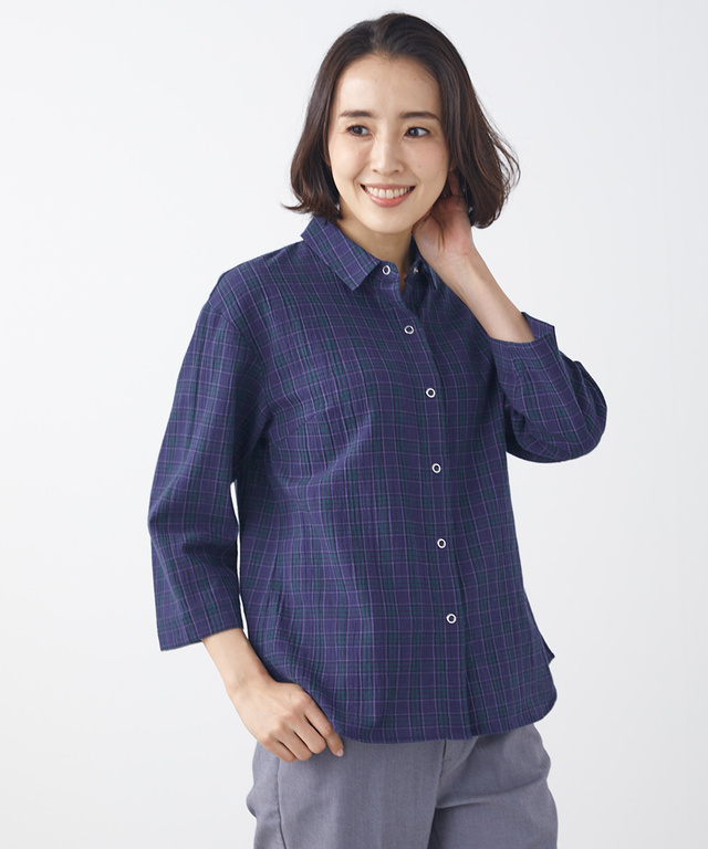 レディース 楊柳 スナップボタン ブラウス通販 [010133114] クロコダイル(CROCODILE) 公式通販サイト