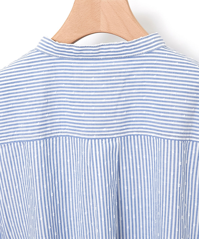 カットドビー バンドカラー ブラウス