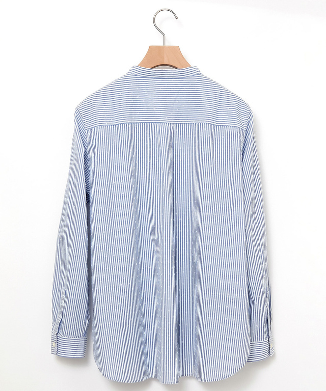 カットドビー バンドカラー ブラウス