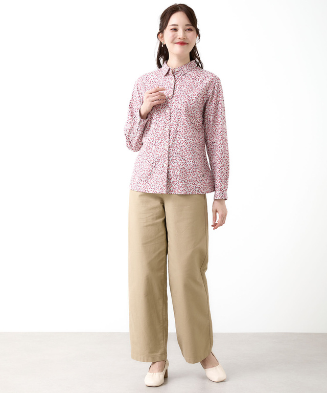 小花柄プリント ブラウス