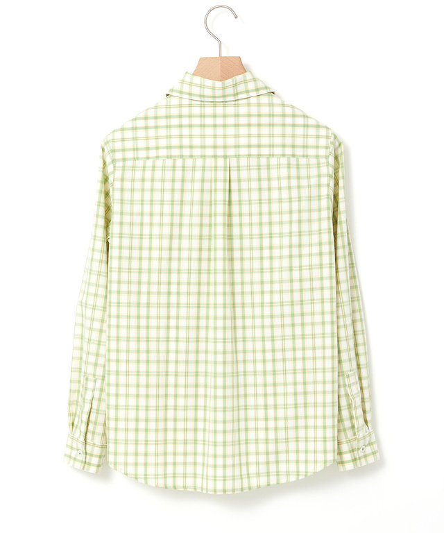 ノンアイロン チェック ブラウス【シワになりにくい】