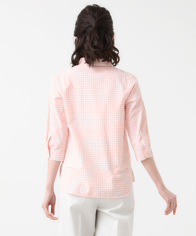 ドビー素材 七分袖 ブラウス