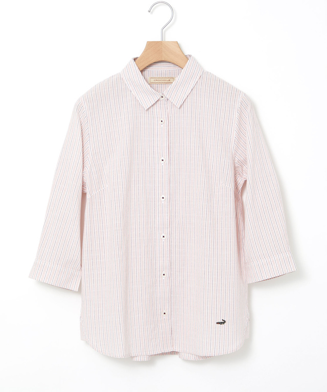 ドビー素材 七分袖 ブラウス