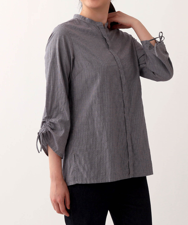 袖リボンシャツ<JAPAN FABRIC>