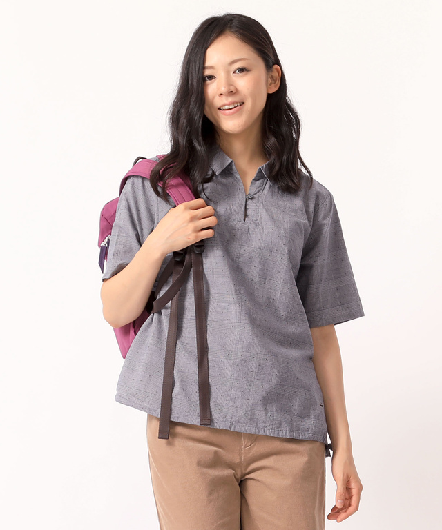 グレンチェック+ドットプルオーバーシャツ【JAPAN FABRIC】