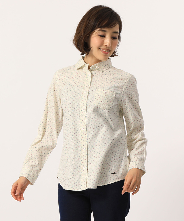ドット/花プリントシャツ【JAPAN FABRIC】