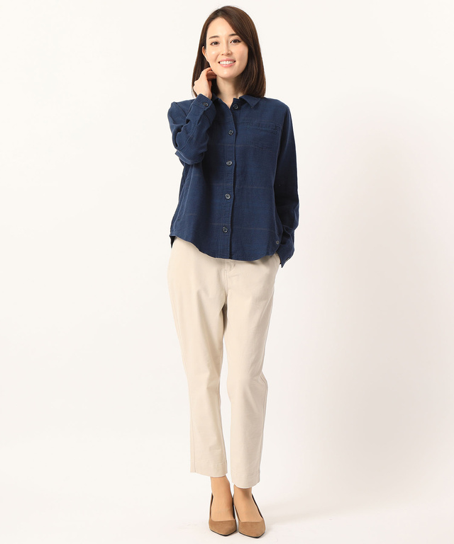 ダブルフェイスチドリ柄シャツ