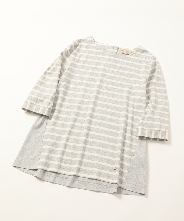 スノーリネン切り替えTシャツ【綿麻素材】