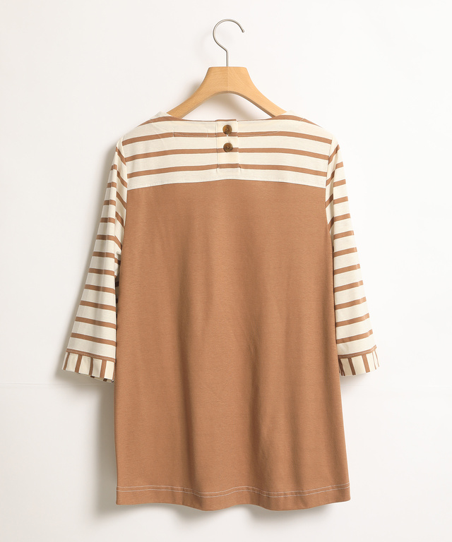 スノーリネン切り替えTシャツ【綿麻素材】
