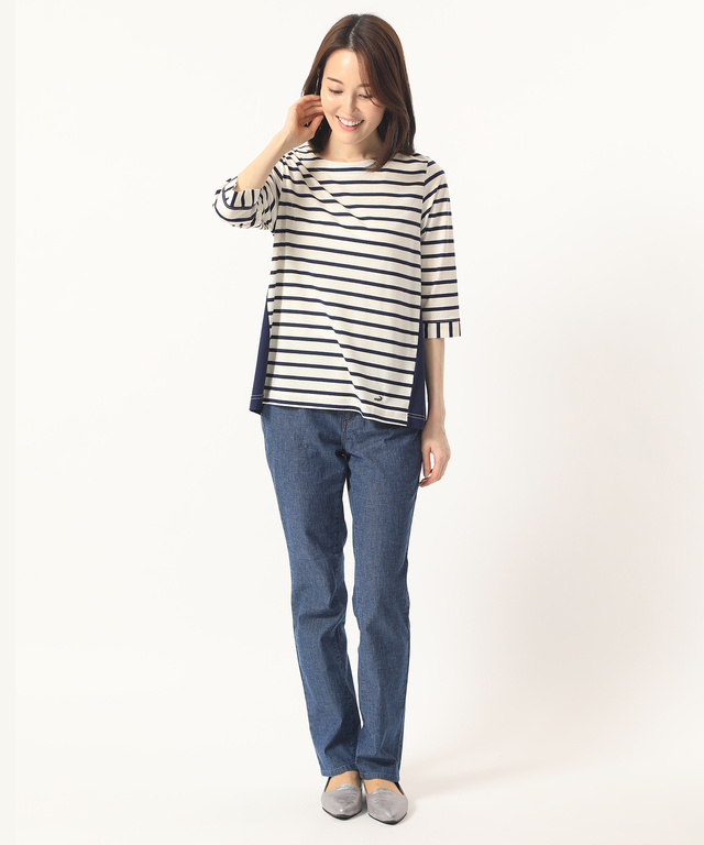 スノーリネン切り替えTシャツ【綿麻素材】
