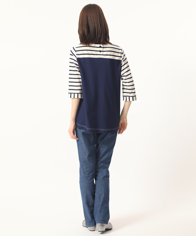 スノーリネン切り替えTシャツ【綿麻素材】