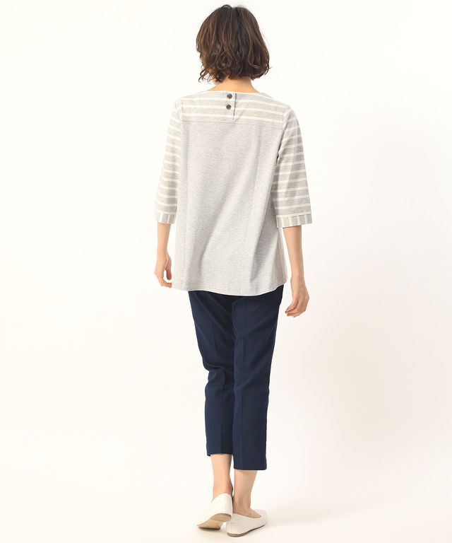 スノーリネン切り替えTシャツ【綿麻素材】
