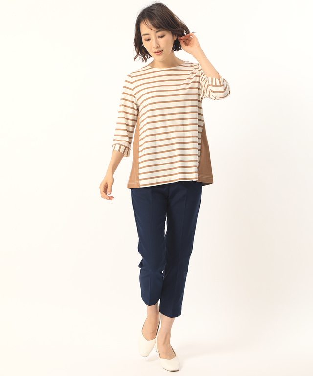 スノーリネン切り替えTシャツ【綿麻素材】