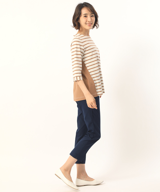 スノーリネン切り替えTシャツ【綿麻素材】