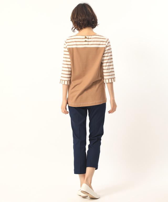 スノーリネン切り替えTシャツ【綿麻素材】