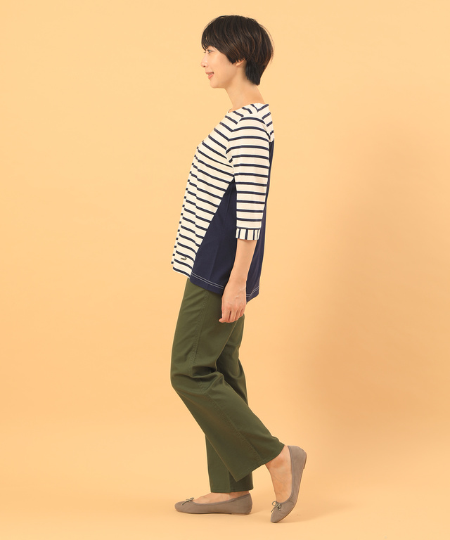 スノーリネン切り替えTシャツ【綿麻素材】