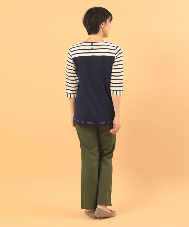 スノーリネン切り替えTシャツ【綿麻素材】