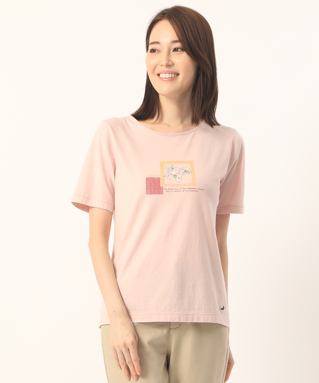 スクエアフラワーTシャツ