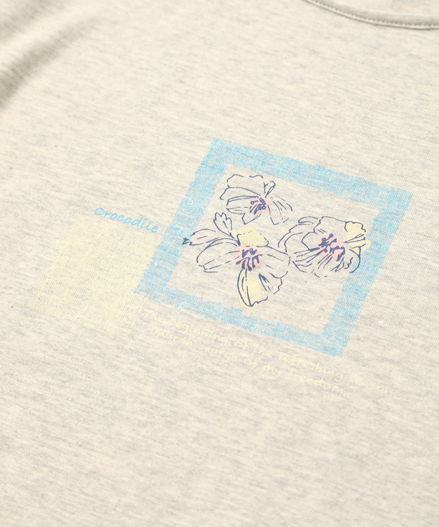 スクエアフラワーTシャツ