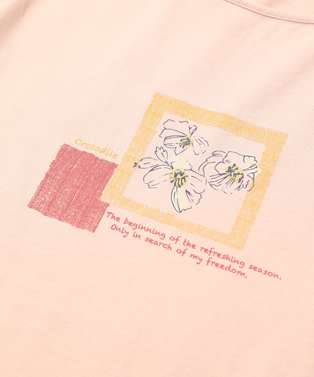 スクエアフラワーTシャツ