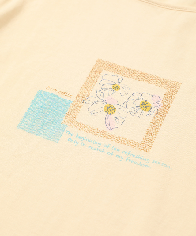 スクエアフラワーTシャツ