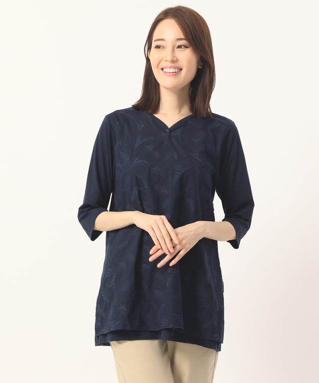 刺繍Aラインチュニック