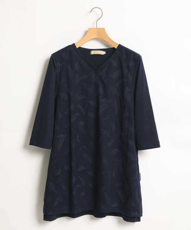 刺繍Aラインチュニック