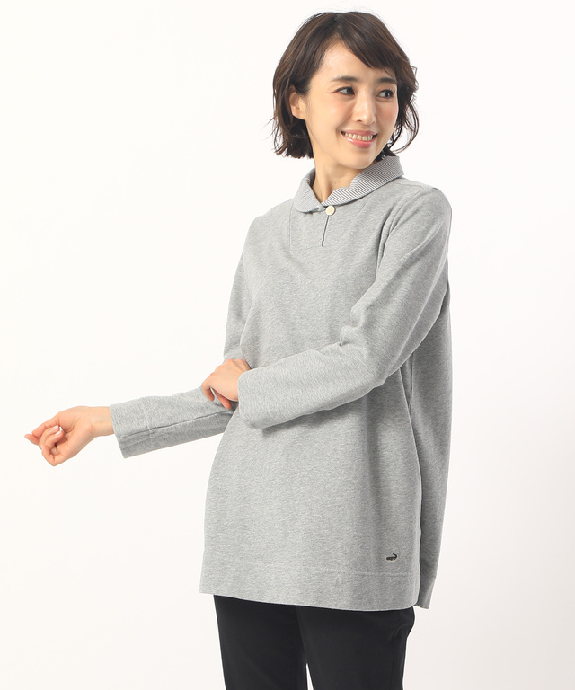 ミニショールカラー裏毛チュニック