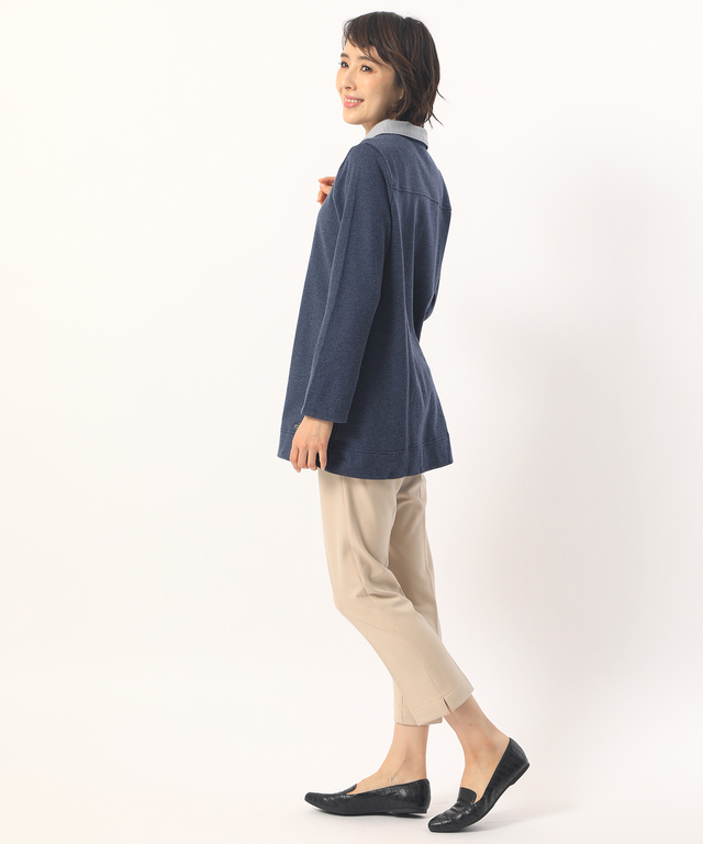 ミニショールカラー裏毛チュニック