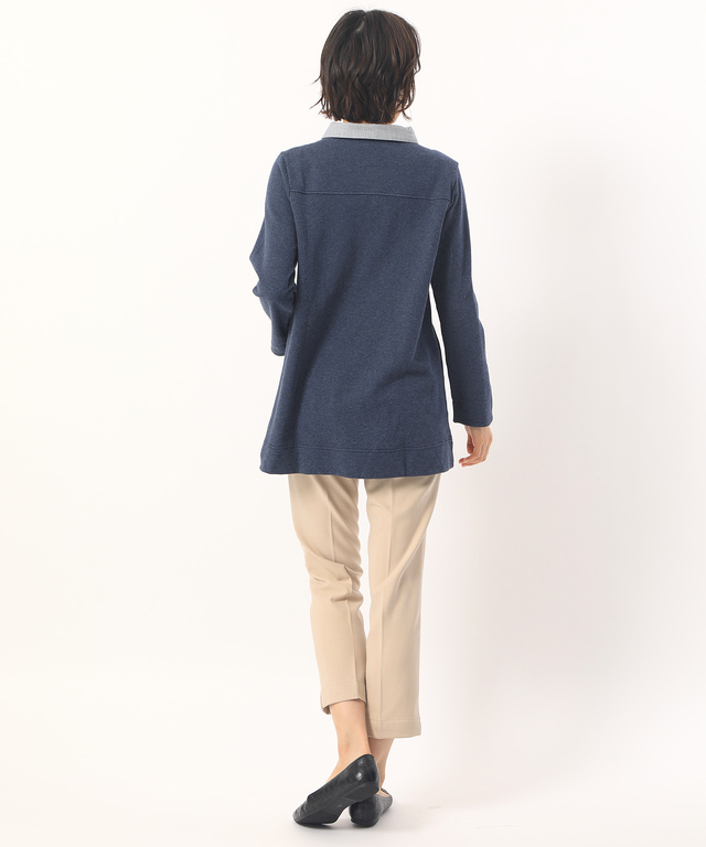 ミニショールカラー裏毛チュニック
